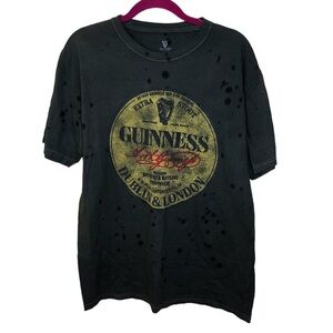 Guinness Shirt Dark Gray Short Sleeve Graphic Tee size L